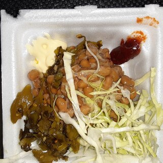 高菜キャベツピリ辛マヨ納豆